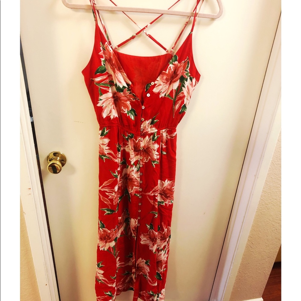 🥰 Floral button front long dress